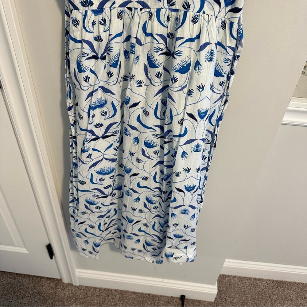 Tuckernuck Monsoon & Beyond White Blue Floral Cotton Maxi Dress XS - Picture 6 of 15